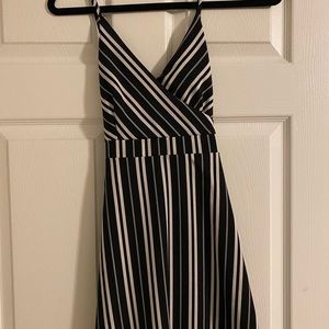 Boutique black and white striped dress